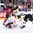 COLOGNE, GERMANY - MAY 18: Germany's Philipp Grubauer #30 makes the save on this play while Brooks Macek #12 battles with Canada's Ryan O'Reilly #90 and Patrick Hager #50 looks on during quarterfinal round action at the 2017 IIHF Ice Hockey World Championship. (Photo by Andre Ringuette/HHOF-IIHF Images)

